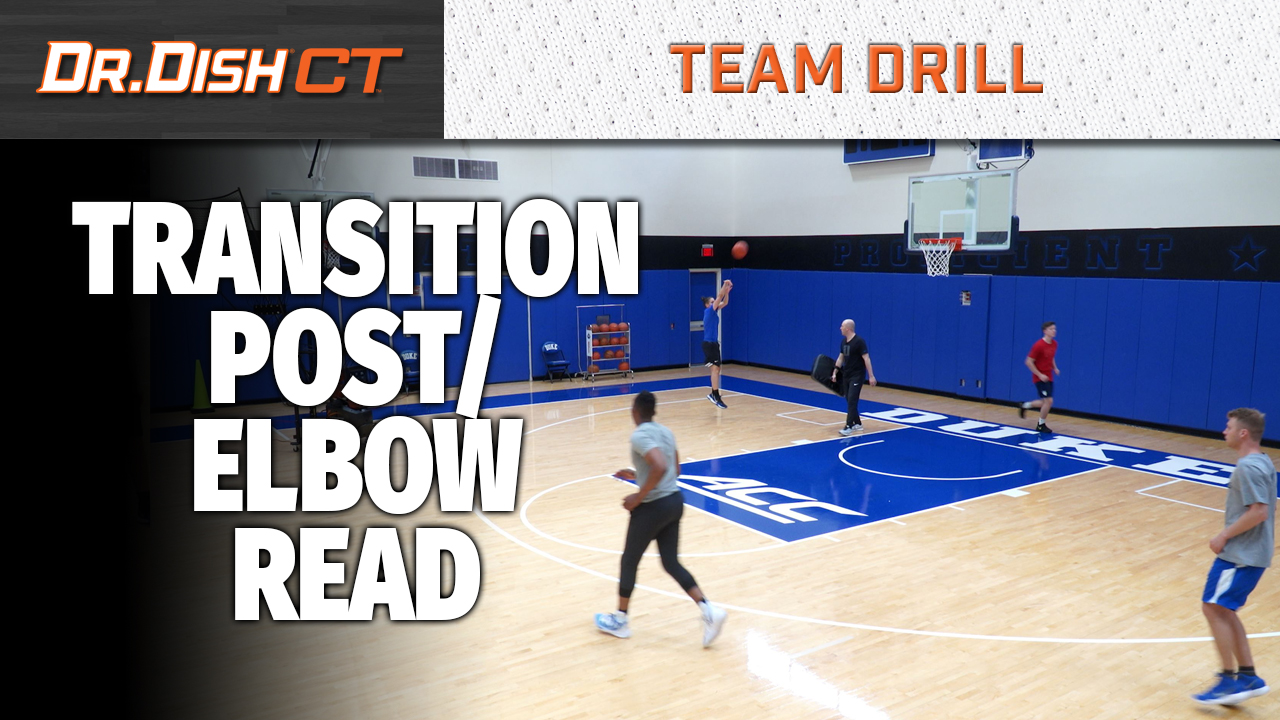Duke Basketball Team Drill Transition Post Elbow Read